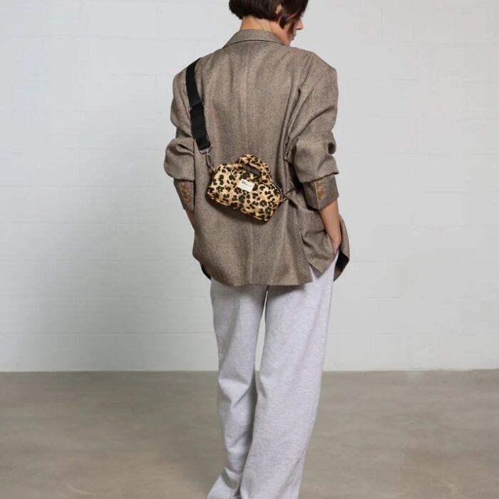 mini sac wouf doudoune leopard