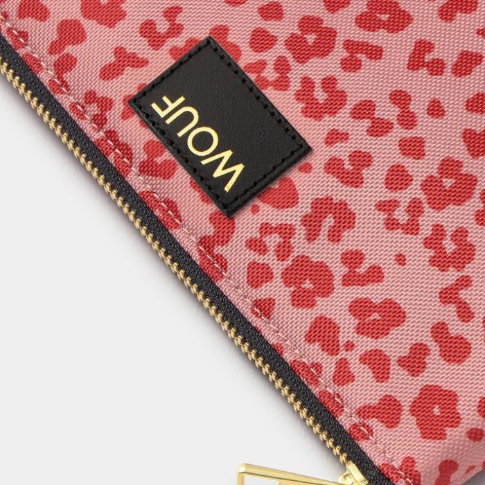 Pochette de sac wouf imprimé leopard rose