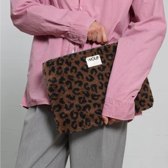Pochette ordinateur 13 et 14 pouces imprimé fourrure leopard