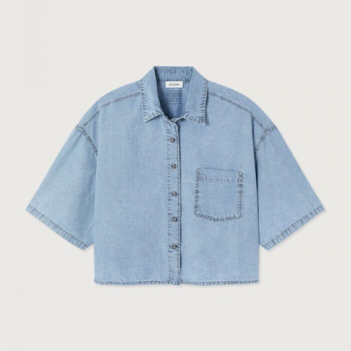 Blouse oversize american vintage bleu clair
