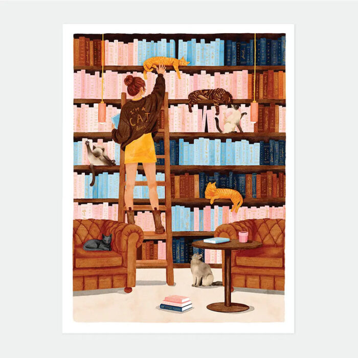 Affiche bibliothèque et chats All The Ways To Say à Bourg-en-Bresse