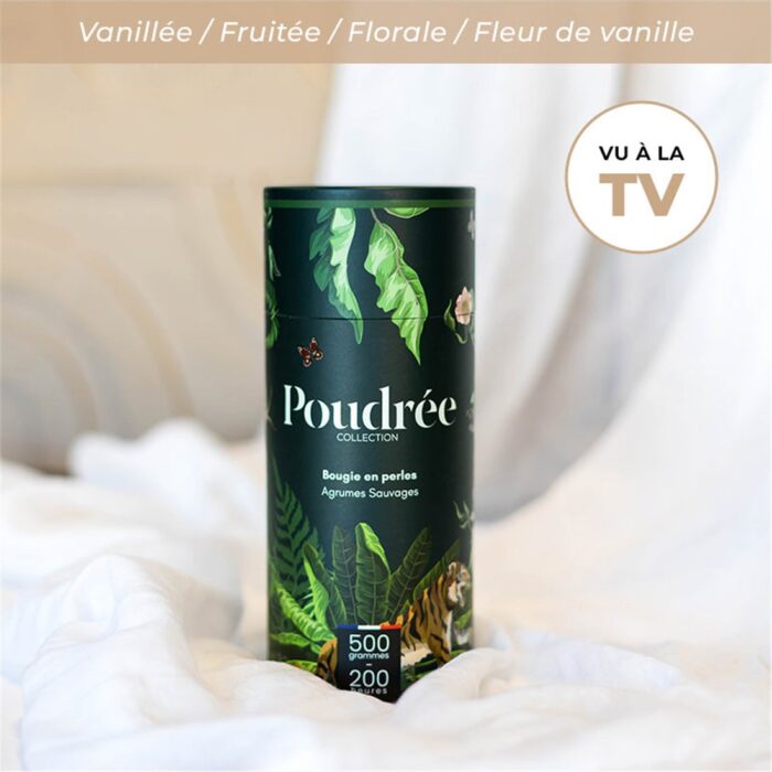 Bougie en perles Agrumes Sauvages Poudrée Paris, 500 g