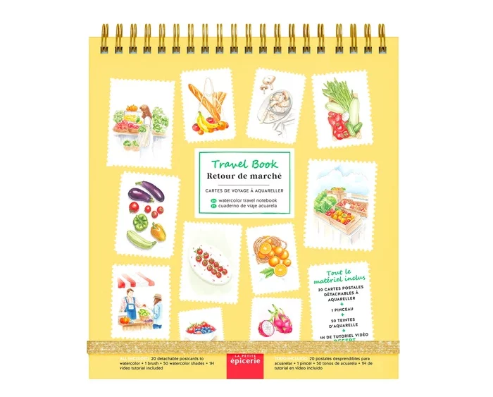 Travel Book Retour de Marché carnet aquarelle La Petite Épicerie