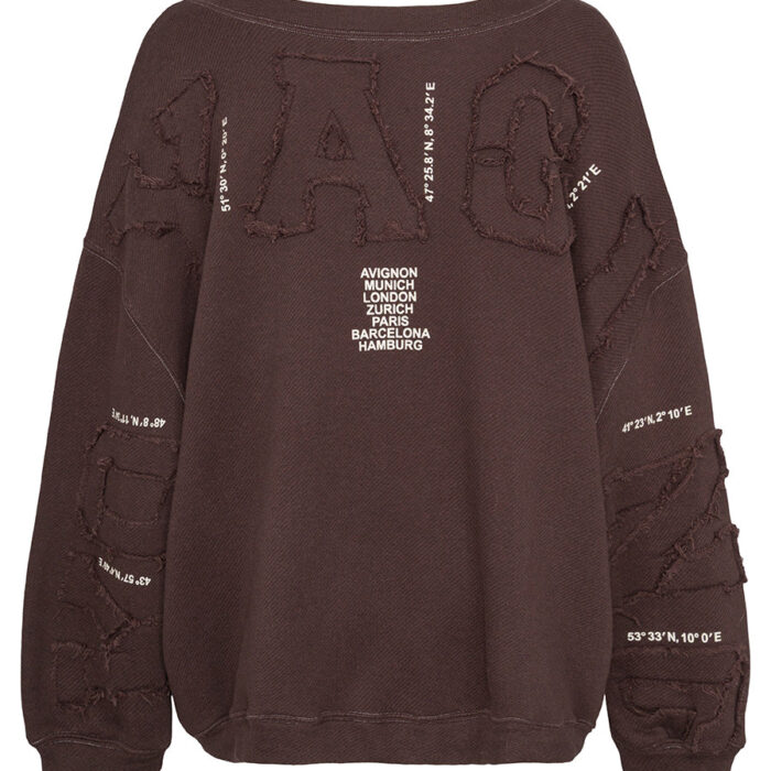 Dos graphique du sweat Voyaging Liv Bergen brun Espresso